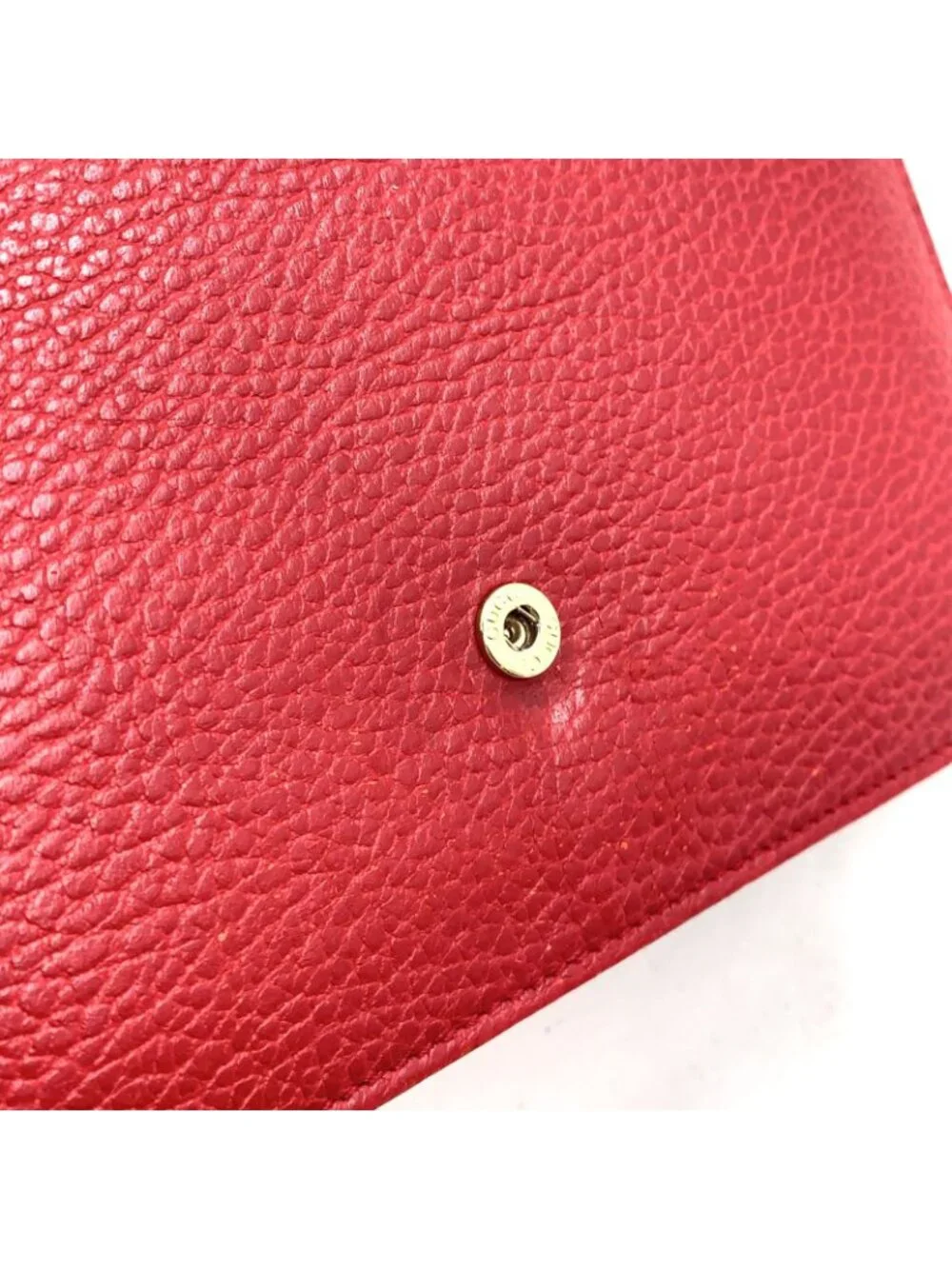 Gucci Interlocking G Logo Leather Red Chain Shoulder Bag Gold